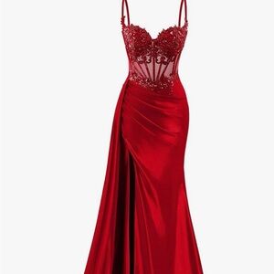 Elegant Red Evening /Prom Gown